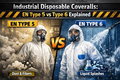 Industriell engångsoverall: EN typ 5 vs typ 6 förklaras