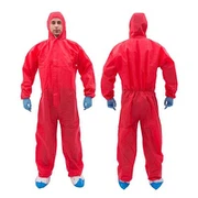 Röd engångsoverall